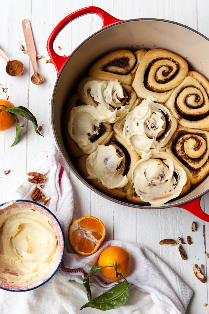 Overnight Eggnog Cinnamon Rolls with OrangeVanilla Bean Glaze — Style