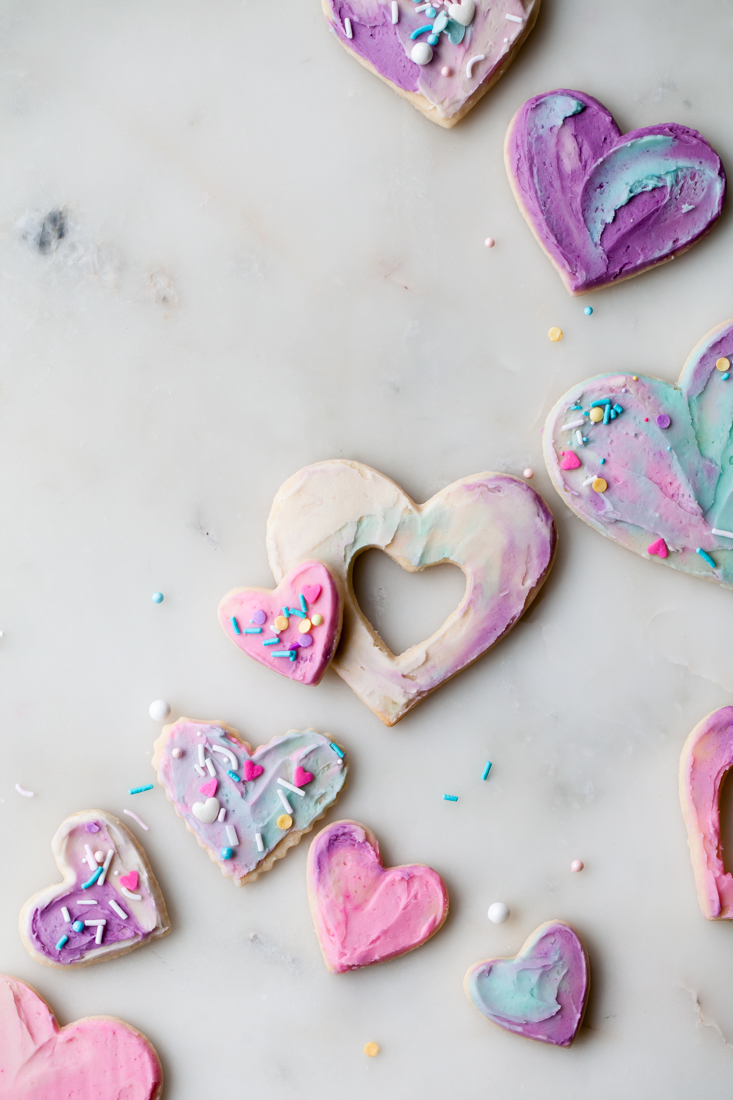 Soft Watercolor Valentine's Day Cookies