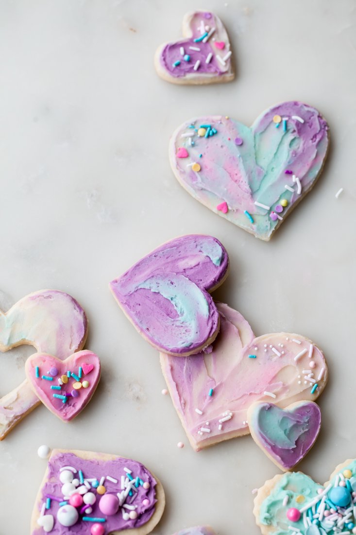Soft Watercolor Valentine's Day Cookies