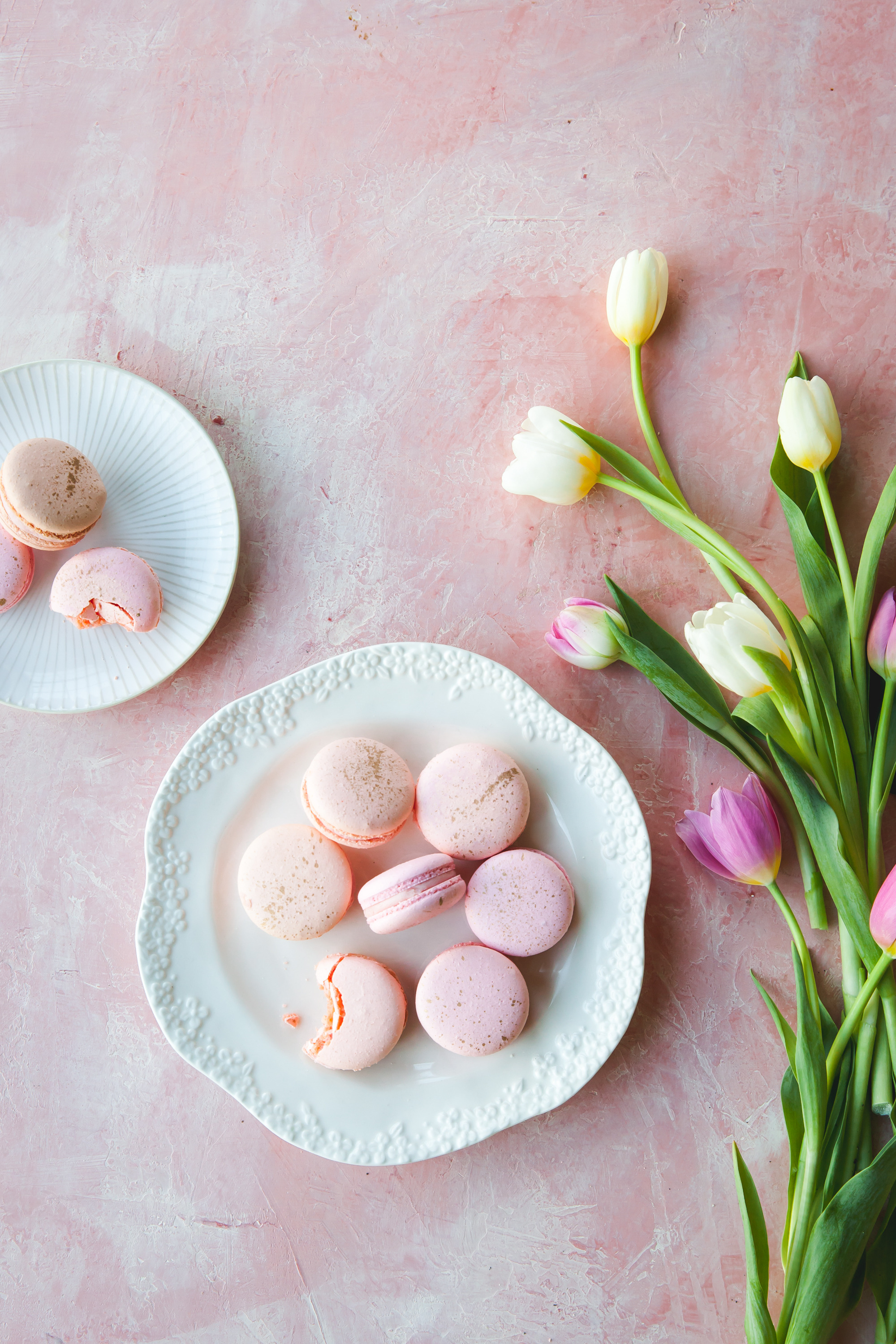 Pastel and Gold French Macarons