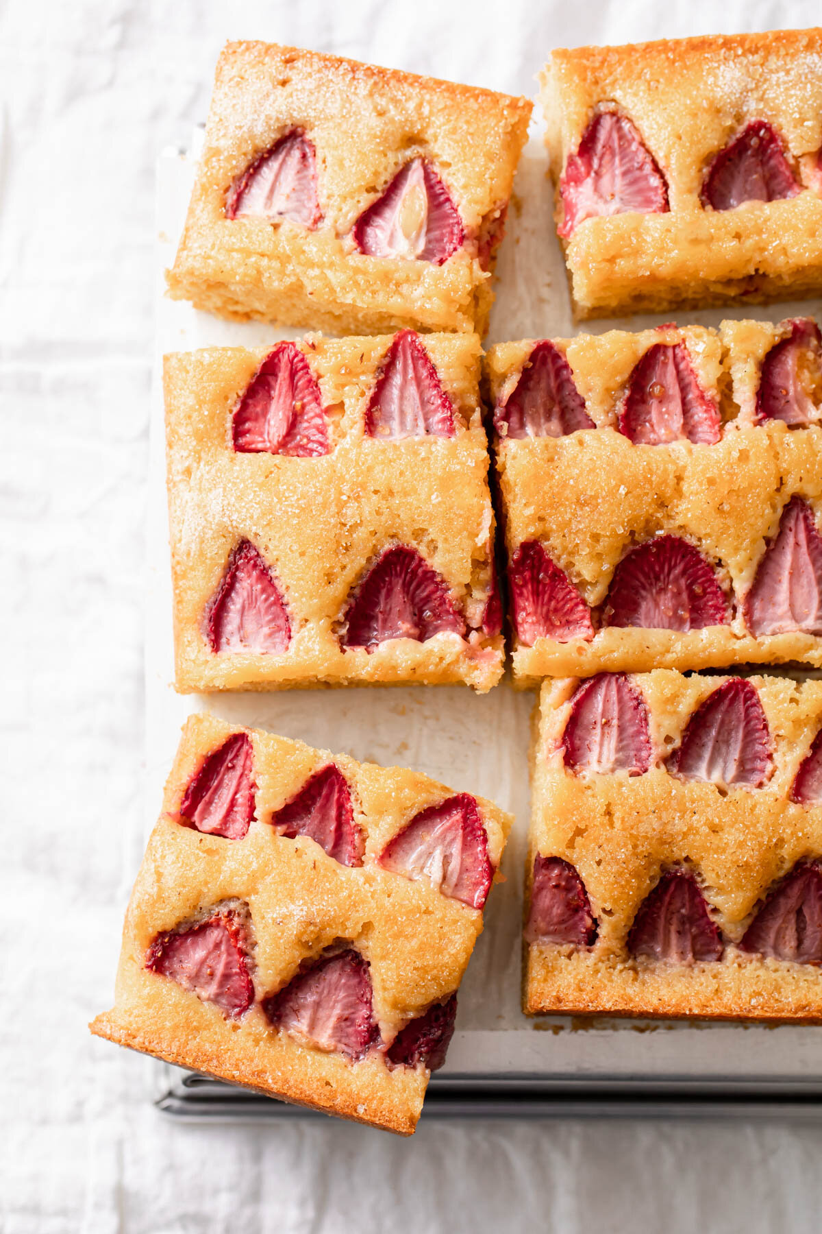 Strawberry Snacking Cake with Lavender Sugar