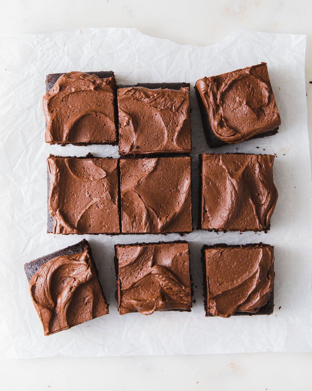 Rye Chocolate Snacking Cake with whipped ganache frosting