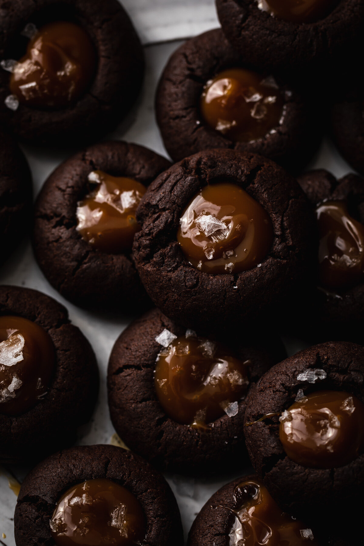 Gingerbread Chocolate Caramel Thumbprint Cookie Recipe