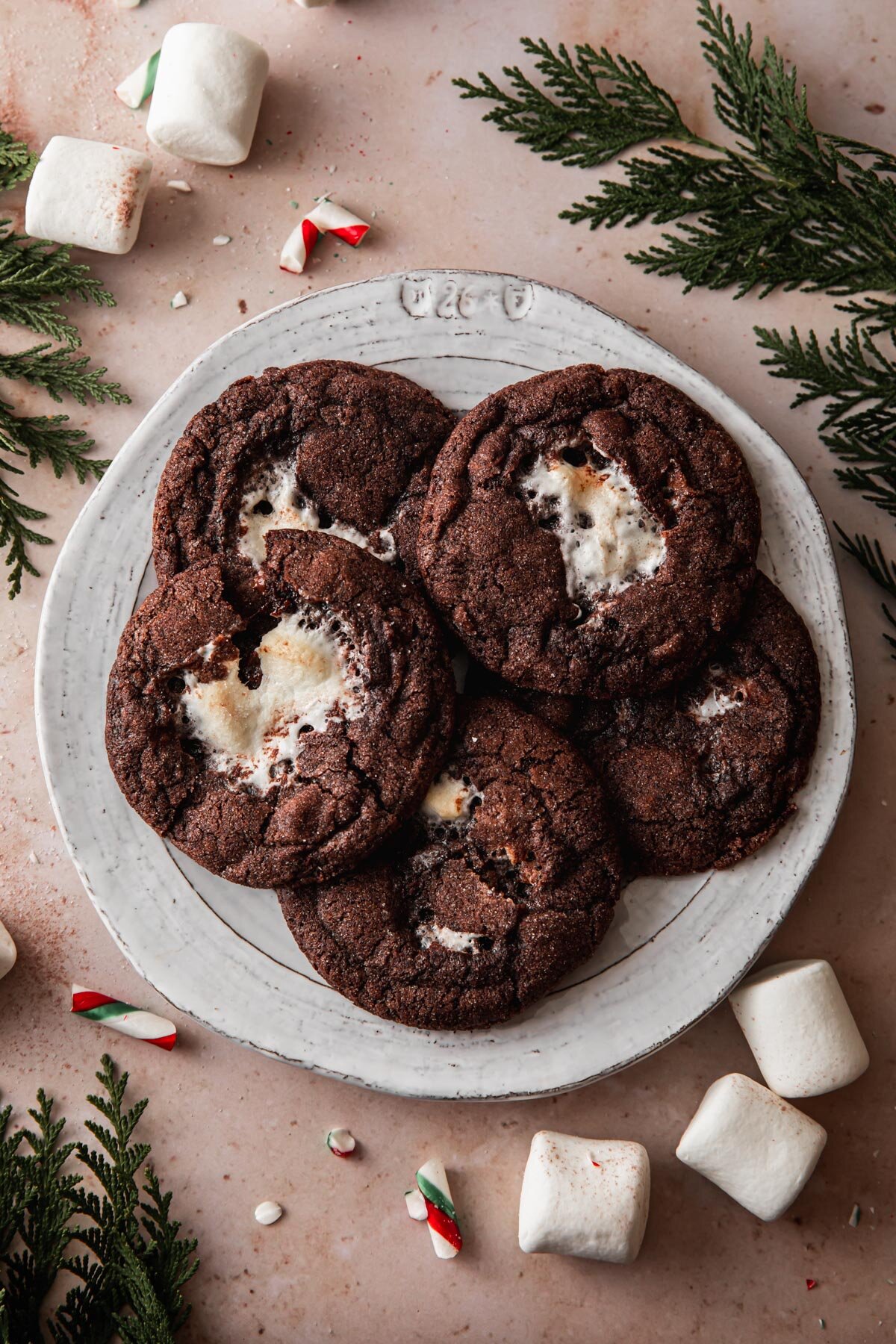 Marshmallow stuffed chocolate cookies