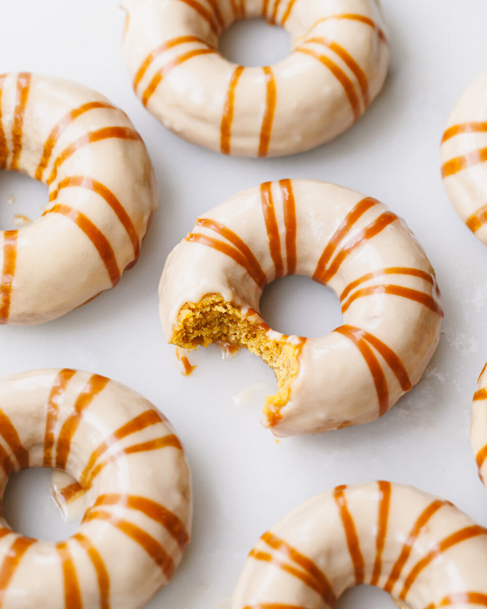 Pumpkin Donuts with Salted Caramel Glaze