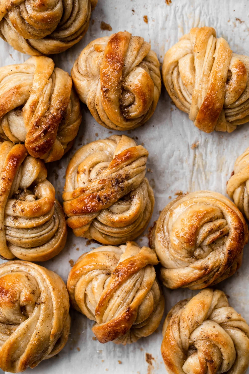 Golden brown baked Swedish cinnamon buns