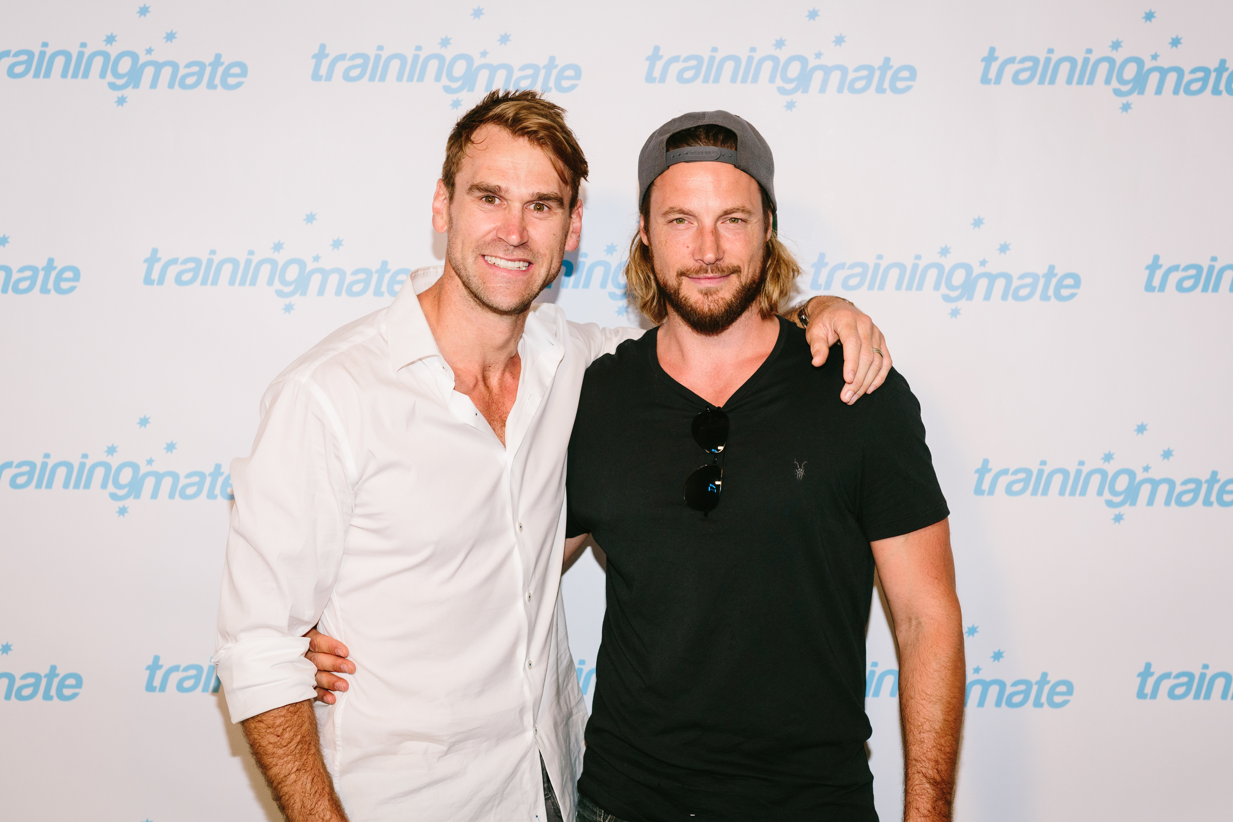 Luke Milton & Gabriel Aubrey walking the blue carpet.