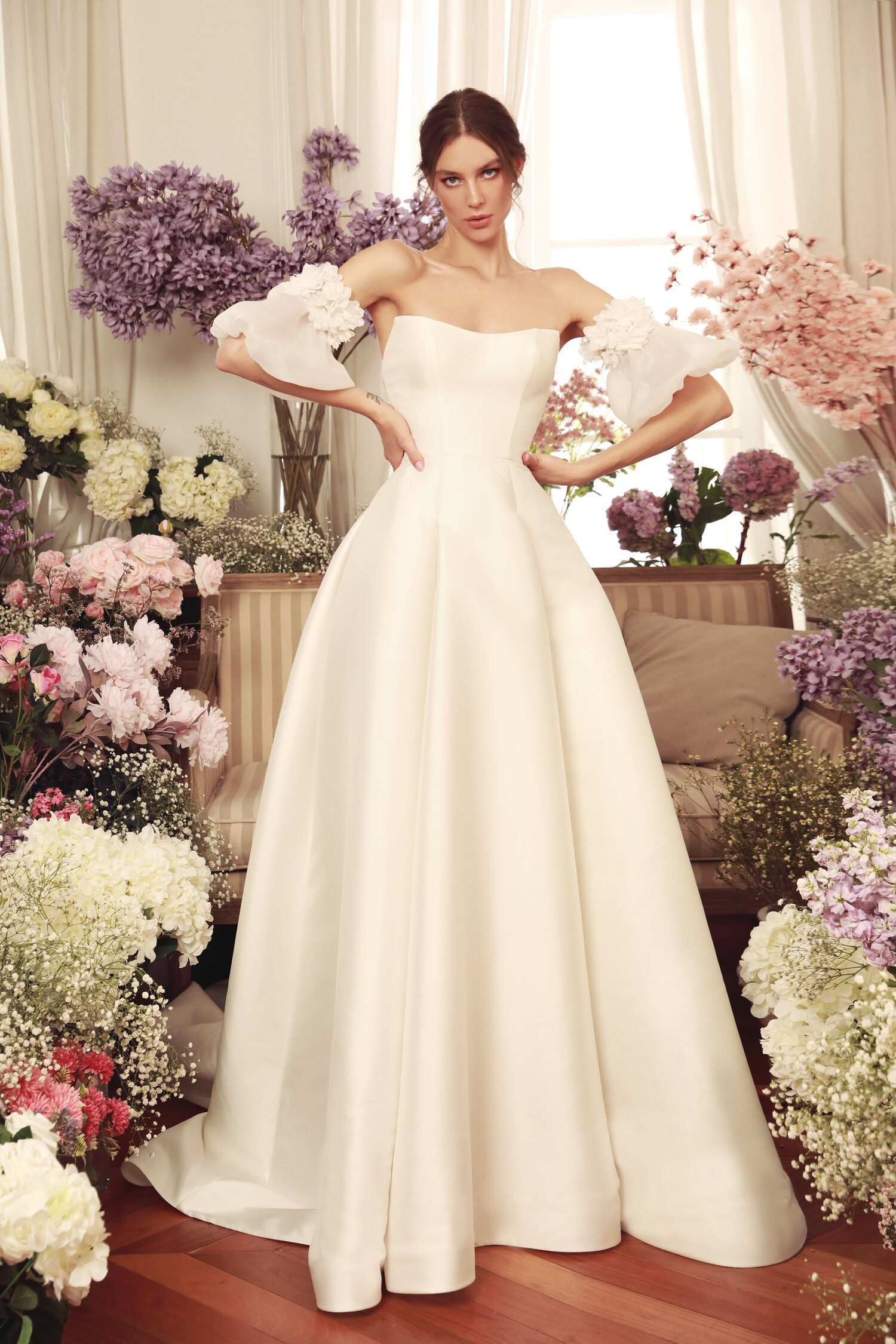 Antonio Riva - Milan Wedding Dress designer who exclusively uses luxurious  Italian fabrics for the most … | A line gown, Wedding dress store, Wedding  dress shopping