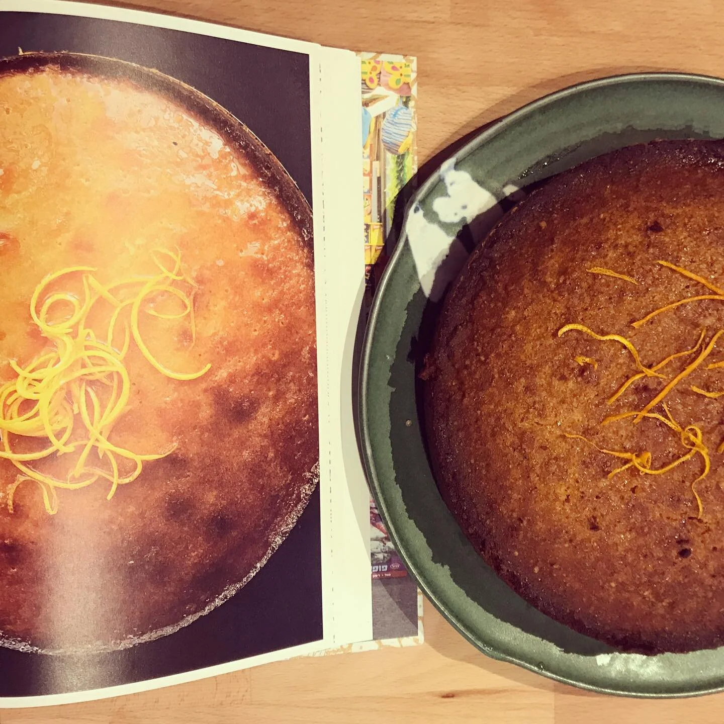 Clementine and almond syrup cake. According to the recipe we have to eat it within three days so it&rsquo;ll be gone soon.  #ottolenghi #yotamottolenghi #isobaking
