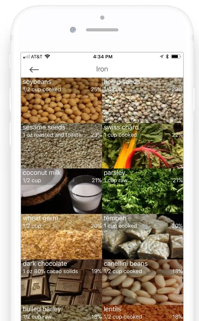 Foods rich in iron app