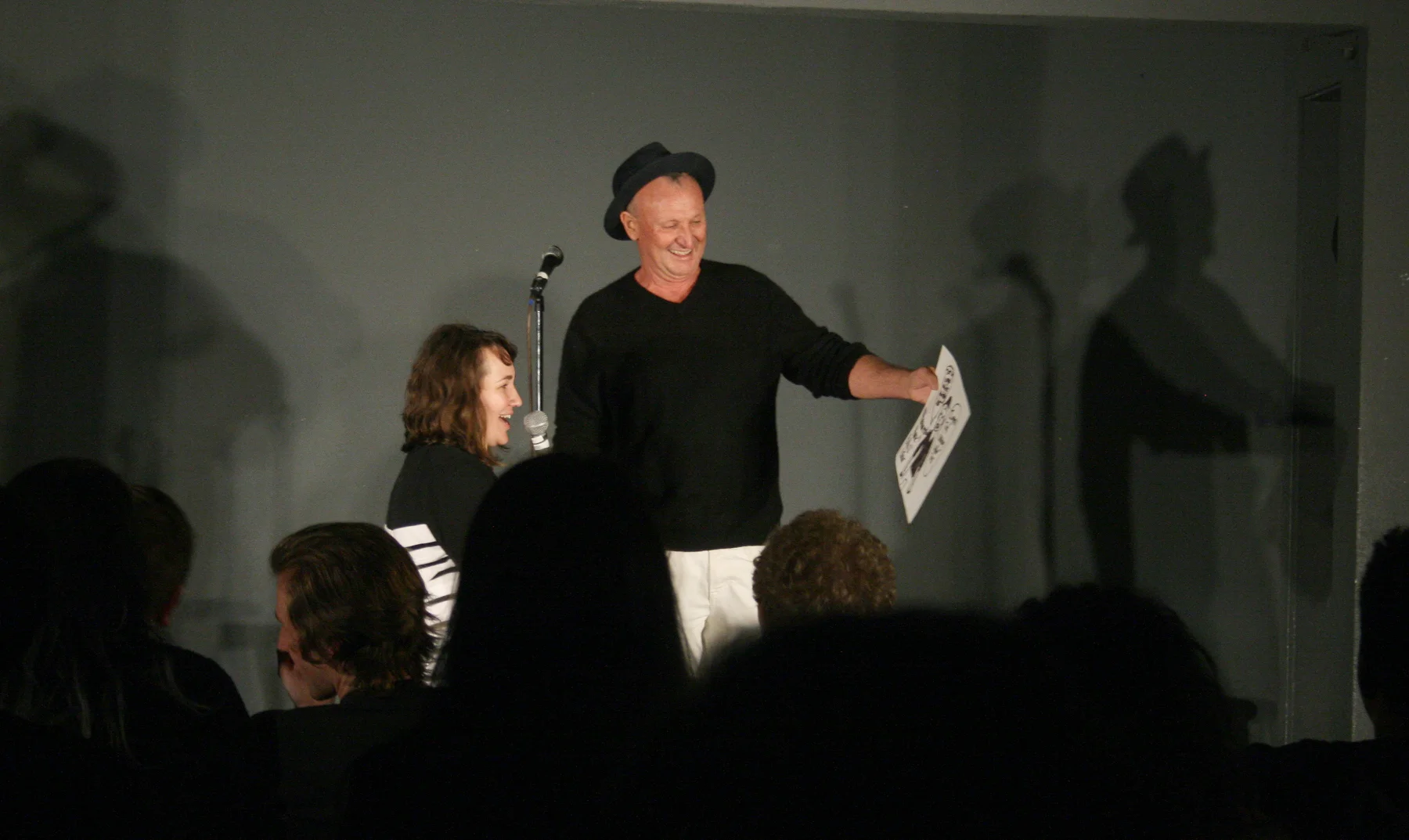 Genevieve Rice sharing her artwork for Billy O'Connor's story at We Still Like You LOCATION: Phoenix Center for the Arts PHOTO CREDIT: Matt Santos