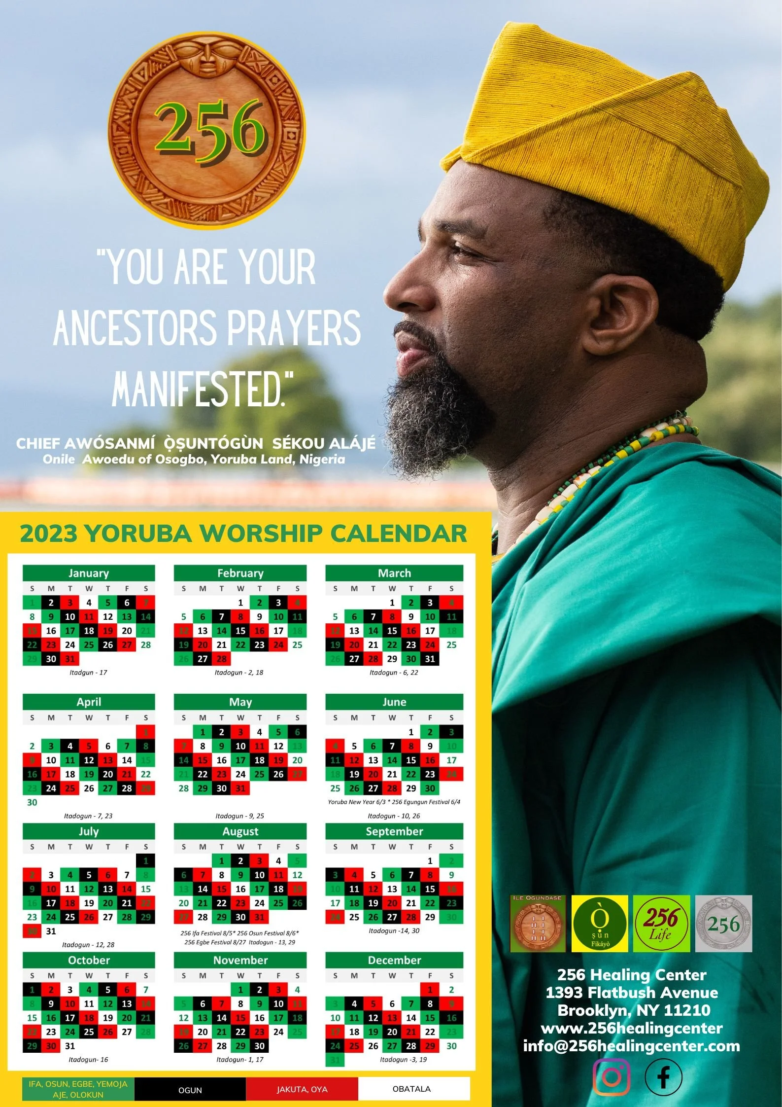 Ifa/Orisa Worship Day Calendar — 256 Healing Arts