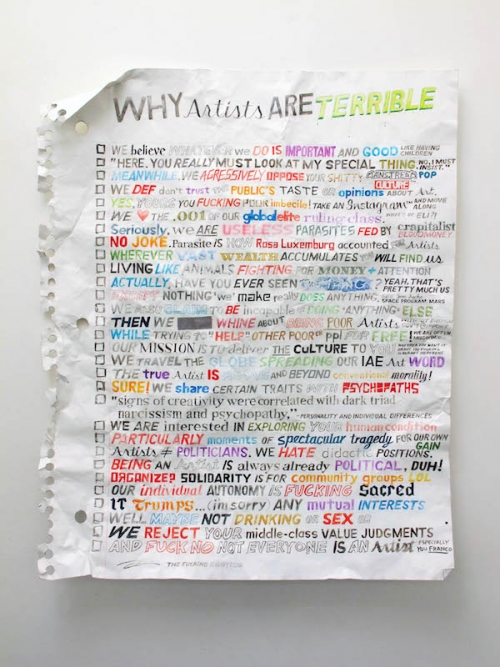 Why Artists Are Terrible , 2016