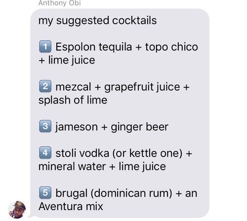 Forget me nots. Anthony's suggested list. 