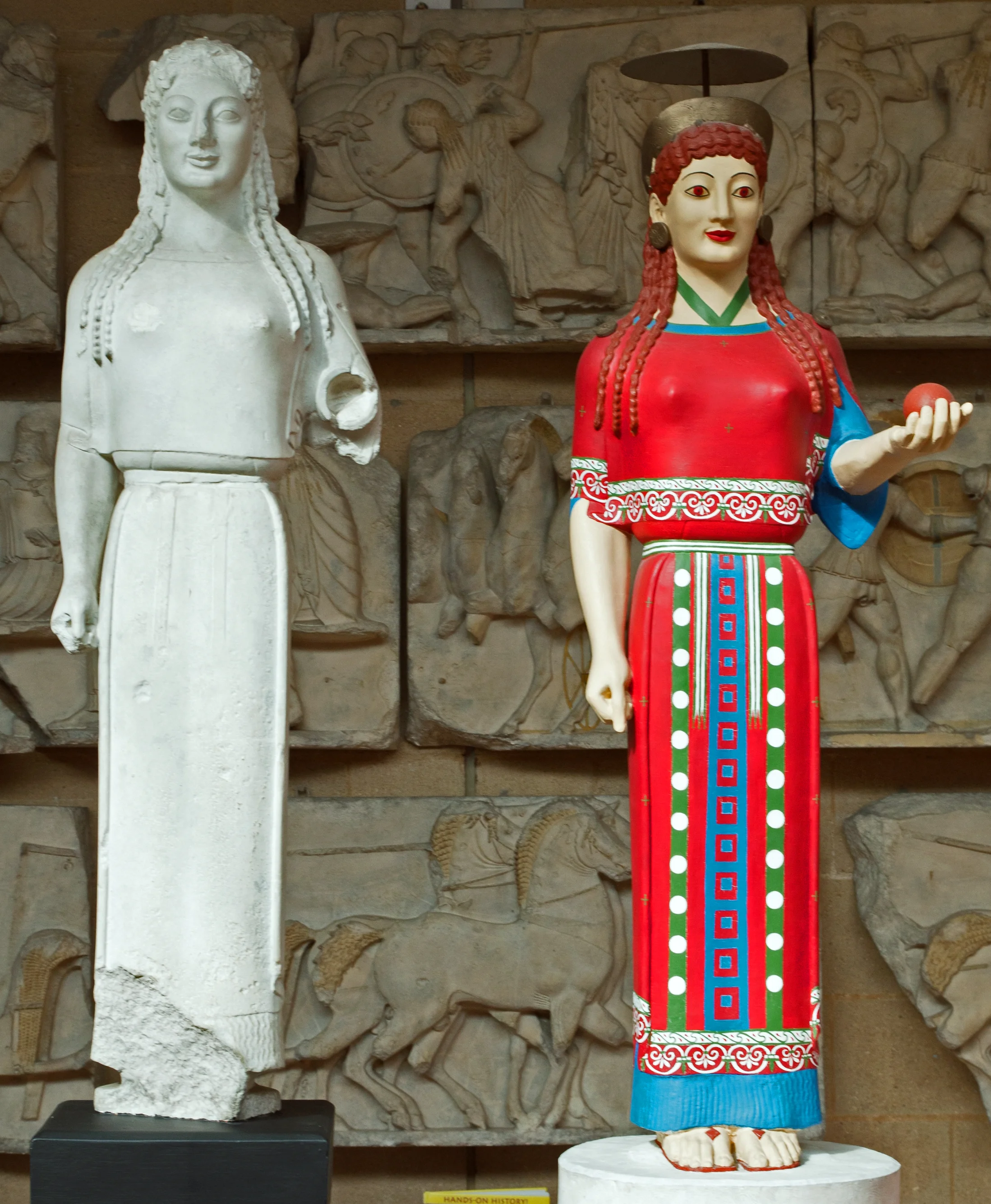 Peplos Kore, cast and reconstruction, Cambridge Museum of Classical Archaeology