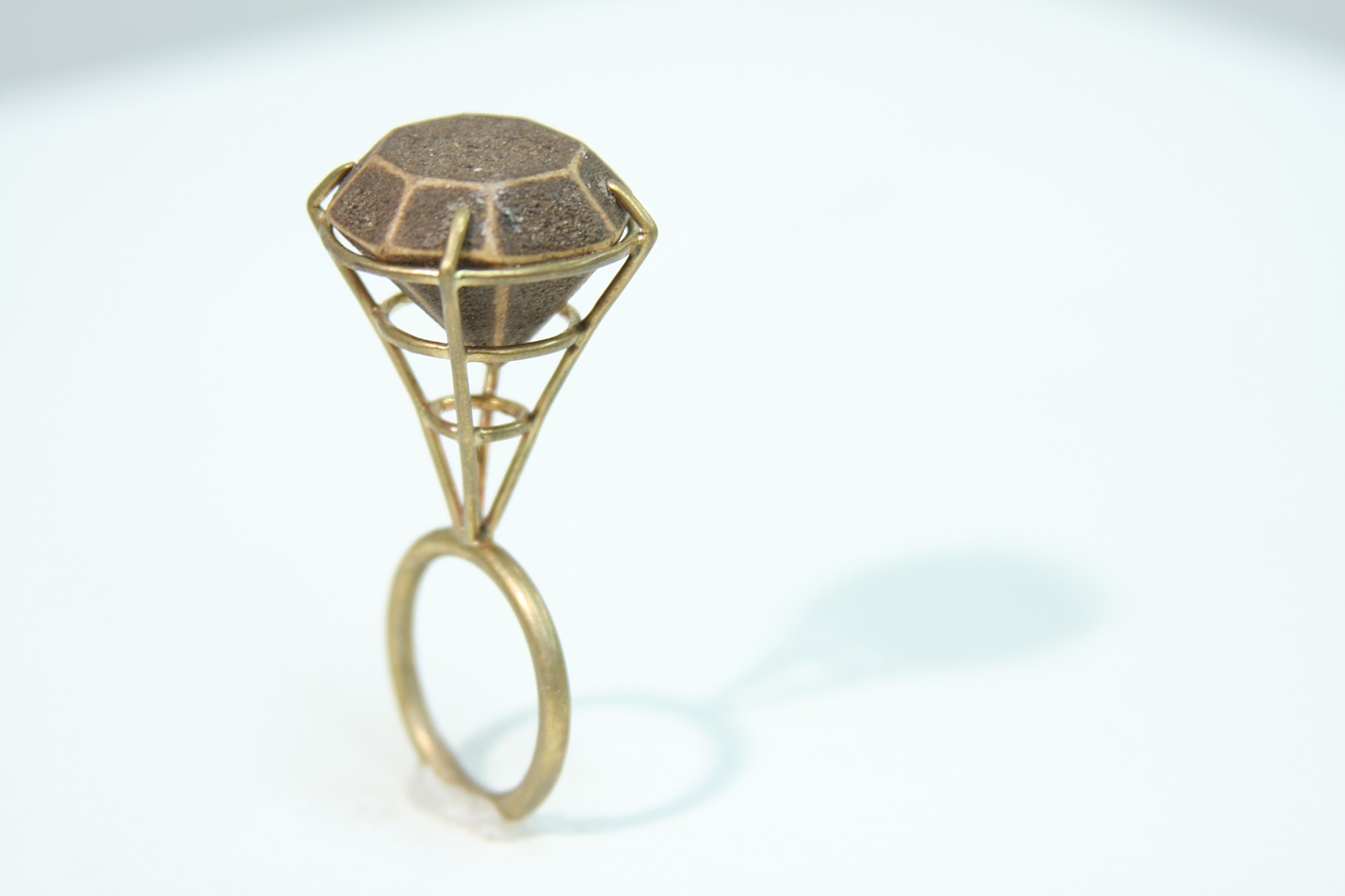 Elevated Gem, 2012, Red brass, basswood and earth