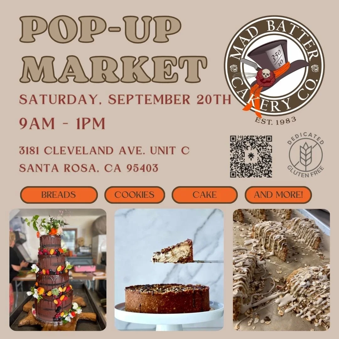 🍎✨ 3rd Saturday Pop-Up! ✨🍎
Join us:
Saturday, Sept 20th
9AM&ndash;1PM
3181 Cleveland Ave, Unit C, Santa Rosa!

On the menu:
🥨 Bagels or Pretzels (vote coming soon!)
🍪 Almond Croissant Cookies
🥐 A real gluten-free croissant in the works 👀 (no gu