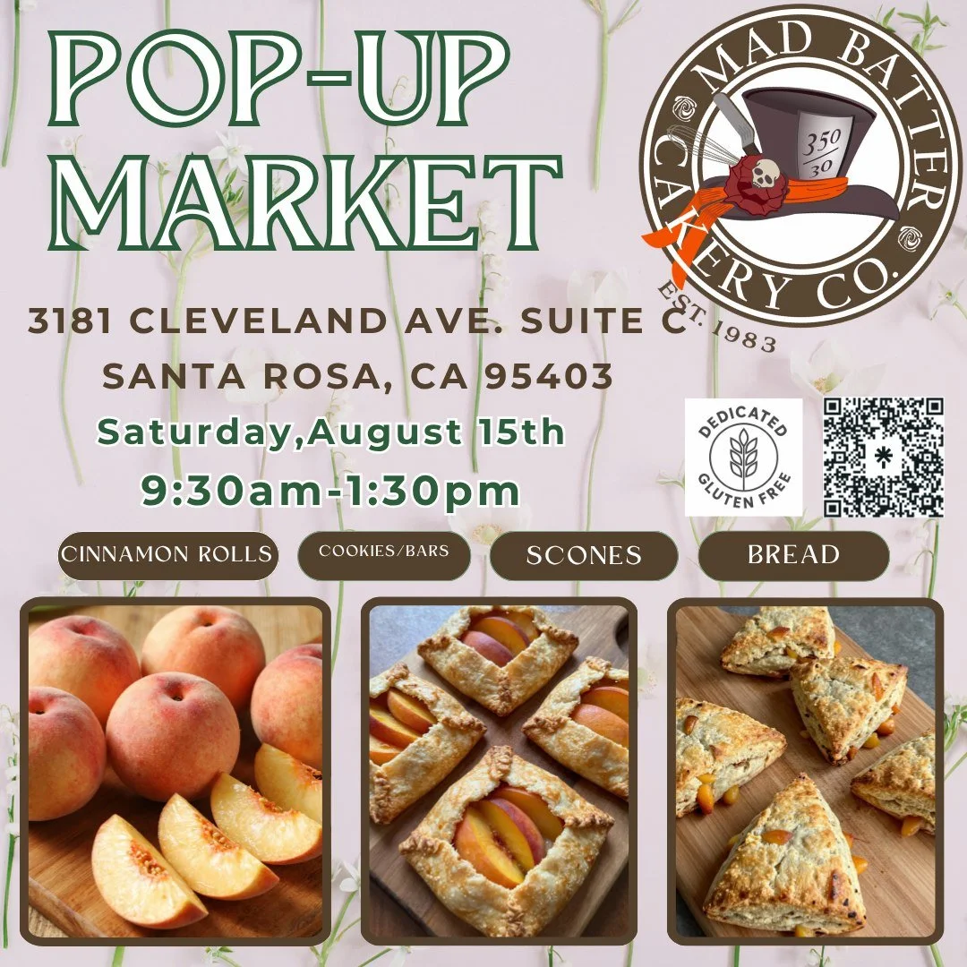 It's that time again for A 
Mad Batter Cakery Co. Pop-Up
where everything is just Peachy this week.
Can't wait to see you all and share some goodies with you.
The Mad Batter