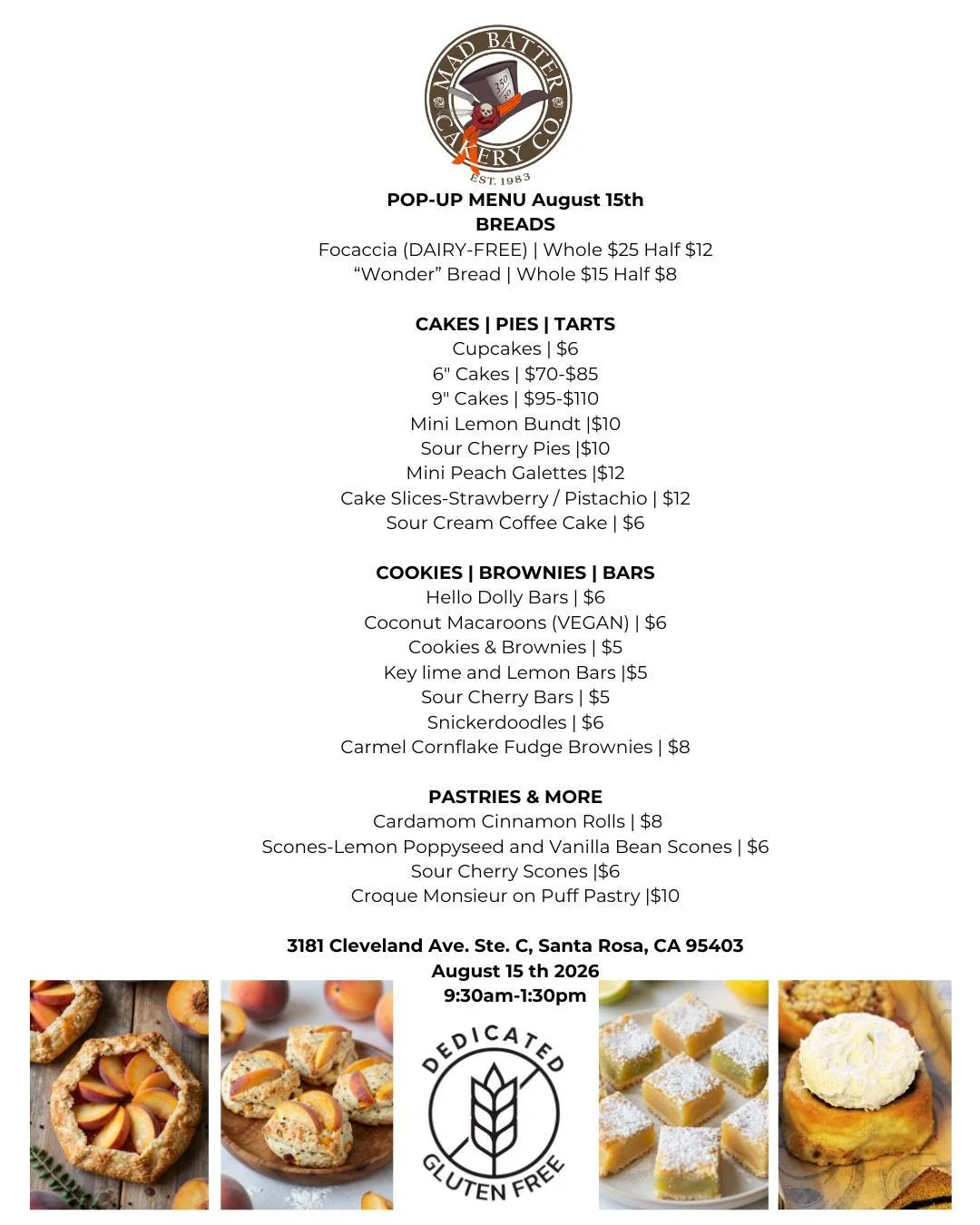 Had some Peachy Pit falls today , so we came back strong with some New Goodies!
Check out our up dated menu and come in and see use tomorrow!
Mad Batter.
