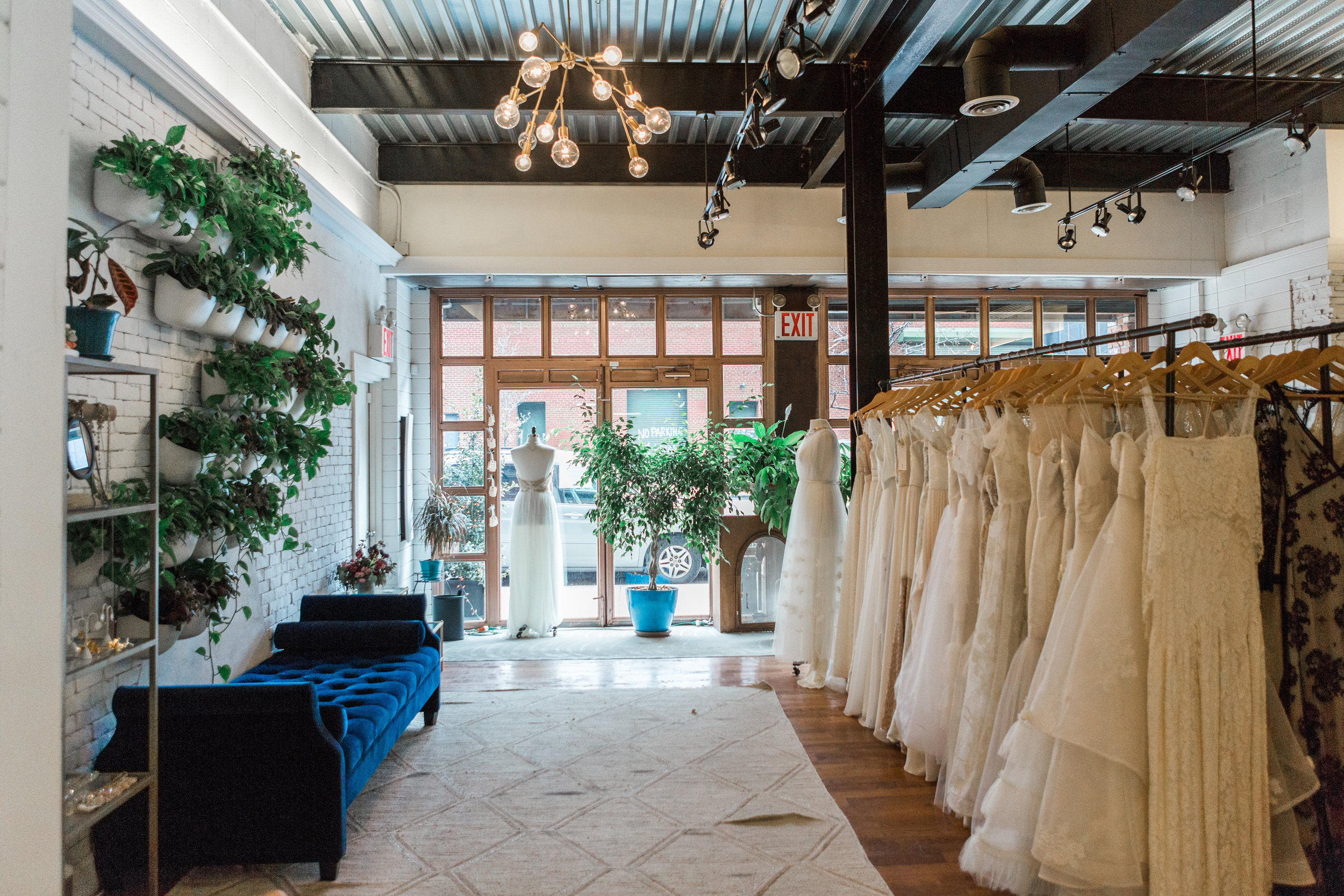 Our beloved Flagship shop, Schone Bride, located at the front of our design studio in Brooklyn, NY (photo by Diane Hu)