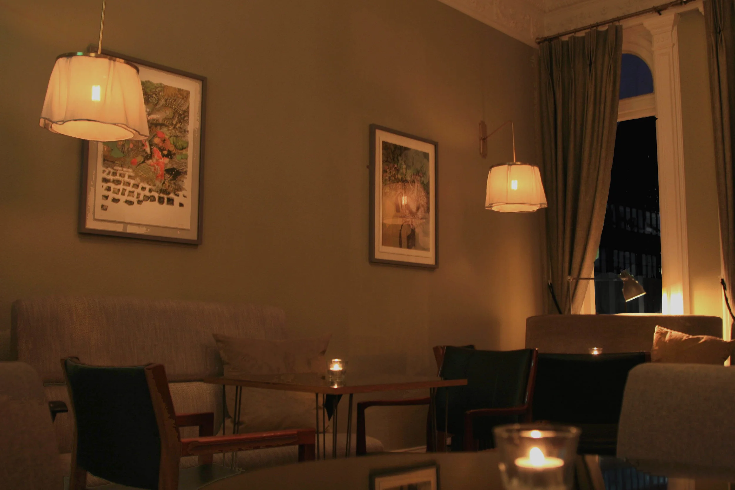 Formica Tables and Bespoke Lighting 