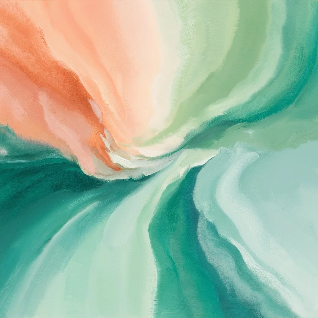 Soft painterly swirl of peach and teal — opening visual for four simple ways to make money on social media today
