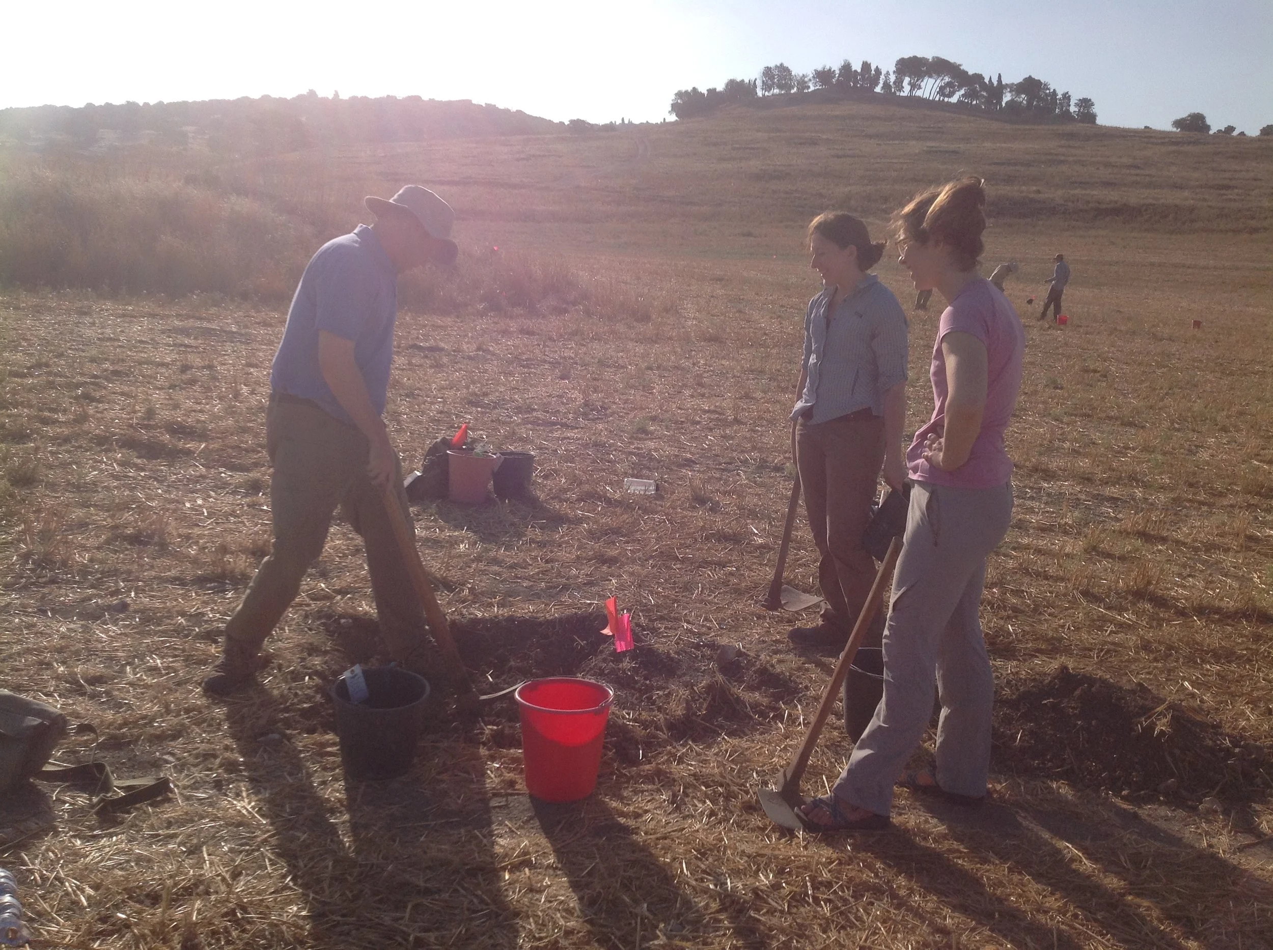 Co-Director Daniel Master digging a test trench in 2016