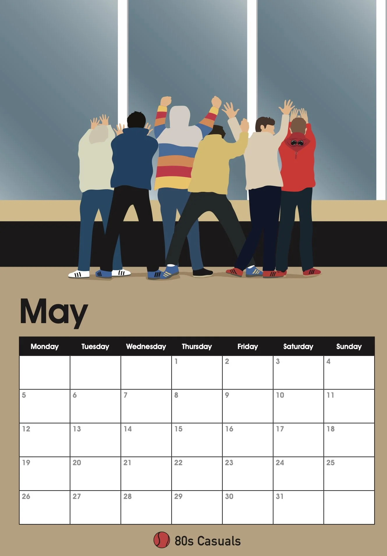 2025 A4 80s Casuals Calendar — 80s Casuals