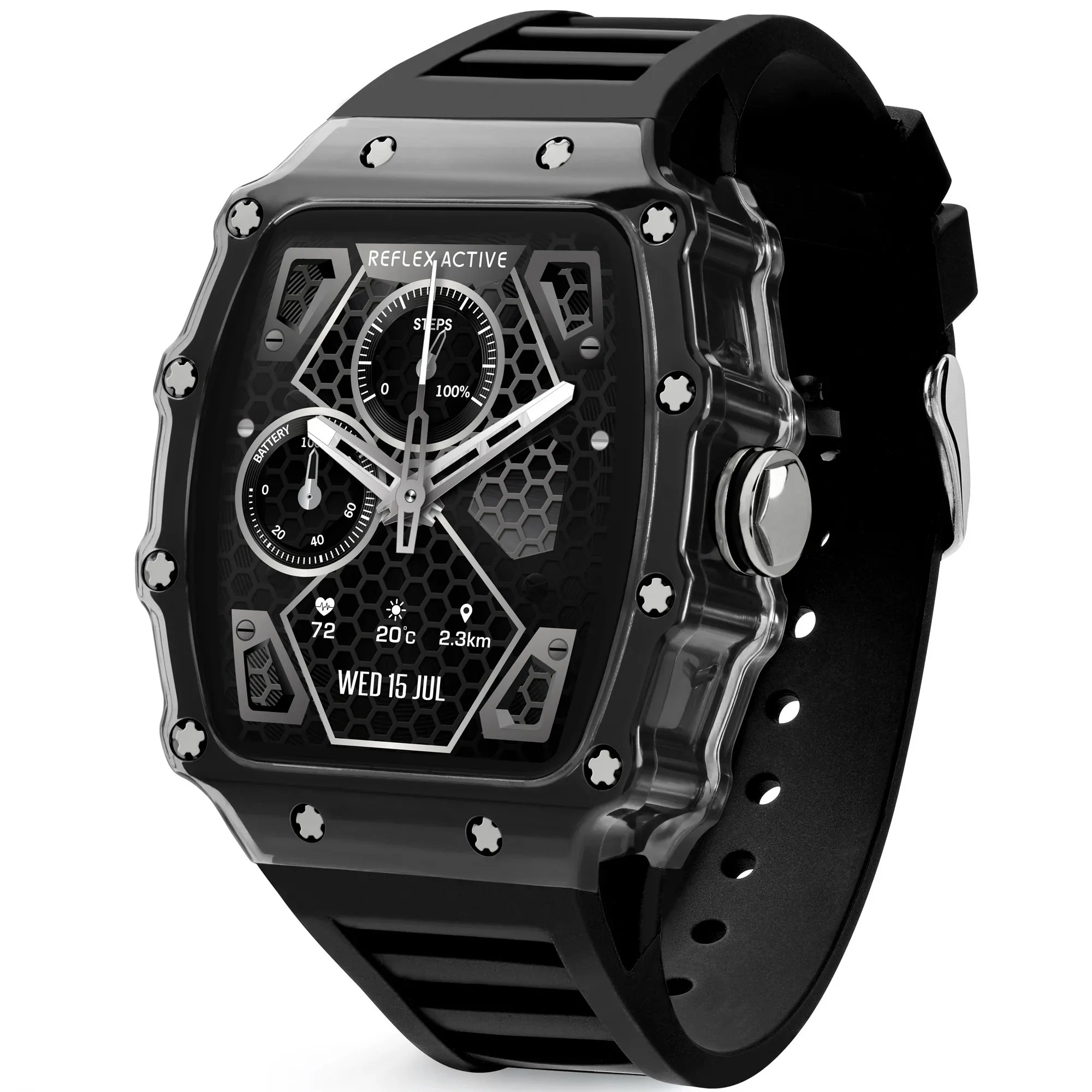 Reflex Active Series 51 Black Strap Smart Calling Watch
