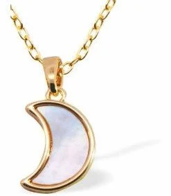 Iridescent Moon Pendant, Golden Framed