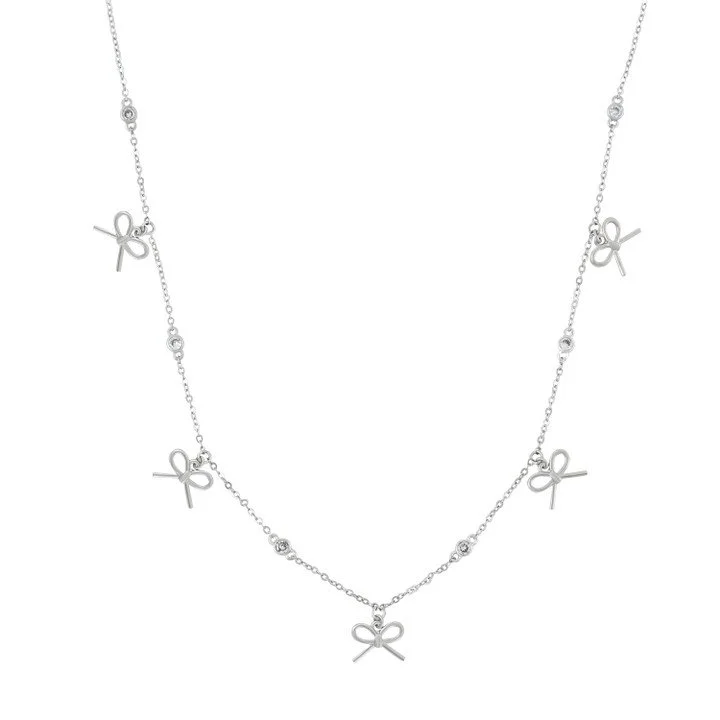 Tc Bow - In Gold or Silver Five Bow Necklace