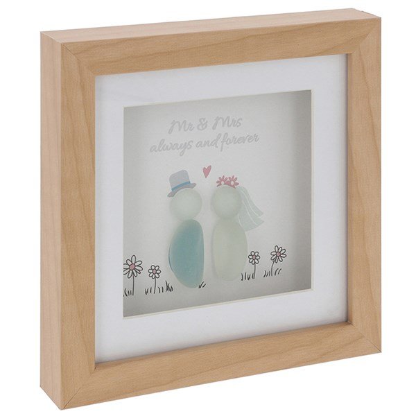 Romantic Pebble Art Wedding Frame
