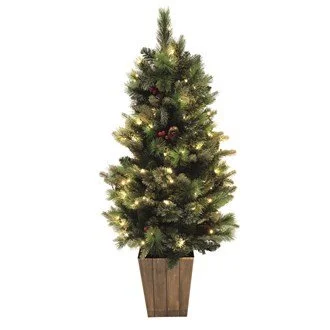 Potted Pre-Lit Christmas Tree 100 Lights 4.5ft