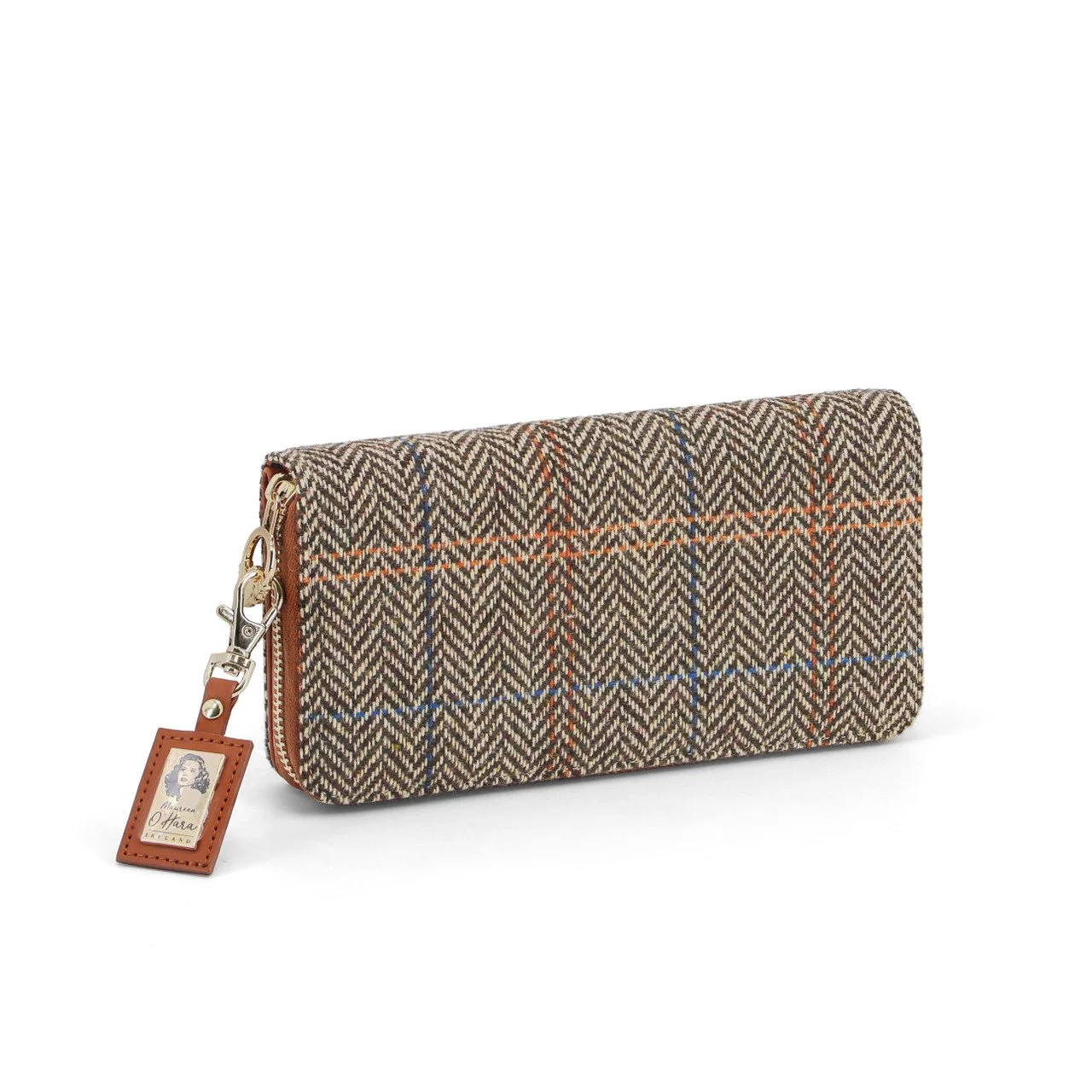 Maureen O'Hara Wallet Brown Herringbone