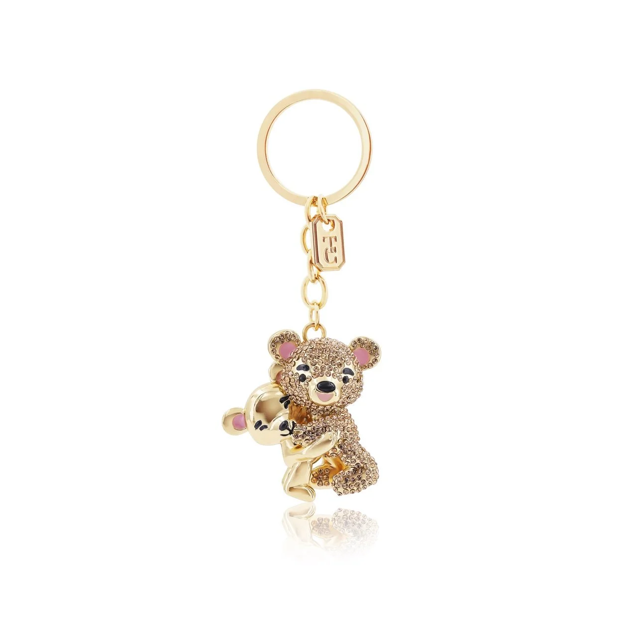 TIPPERARY CRYSTAL Gold Hugging Bears Keyring