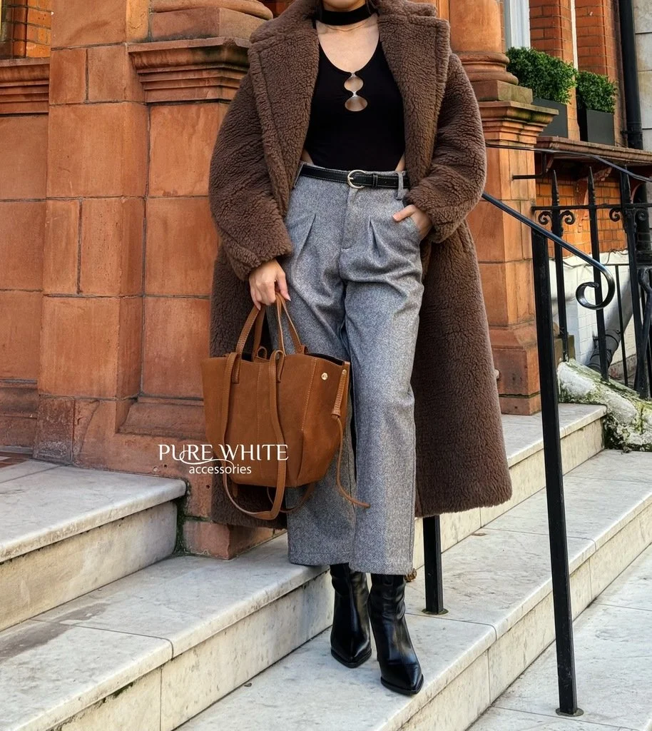 ITALIAN LEATHER SUEDE HANDBAGS