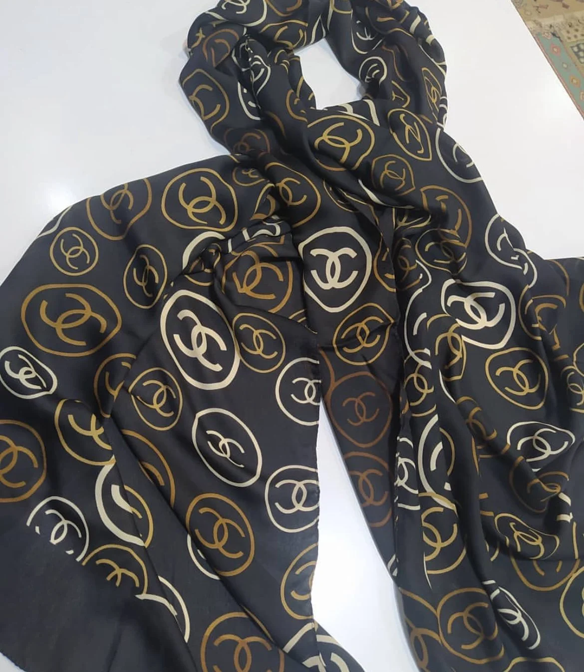 CHANEL INSPIRED SILK FEEL LUXURY SCARF