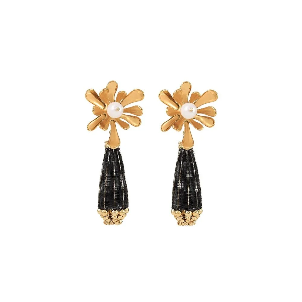 Knight and Day Anya Black & Gold Earrings
