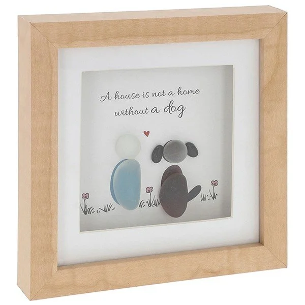 Pebble Glass Square Plaque Dogs