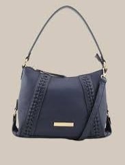 Florence A Shape Dbl Handle Handbag : Navy