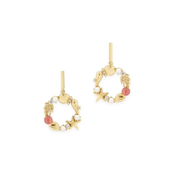 TC UNDER THE SEA – ROUND SEA CROWN EARRINGS GOLD
