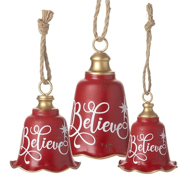 Red Metal Believe Bells Set HEAVEN SENDS