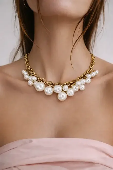 Chanelia Necklace White Pearl