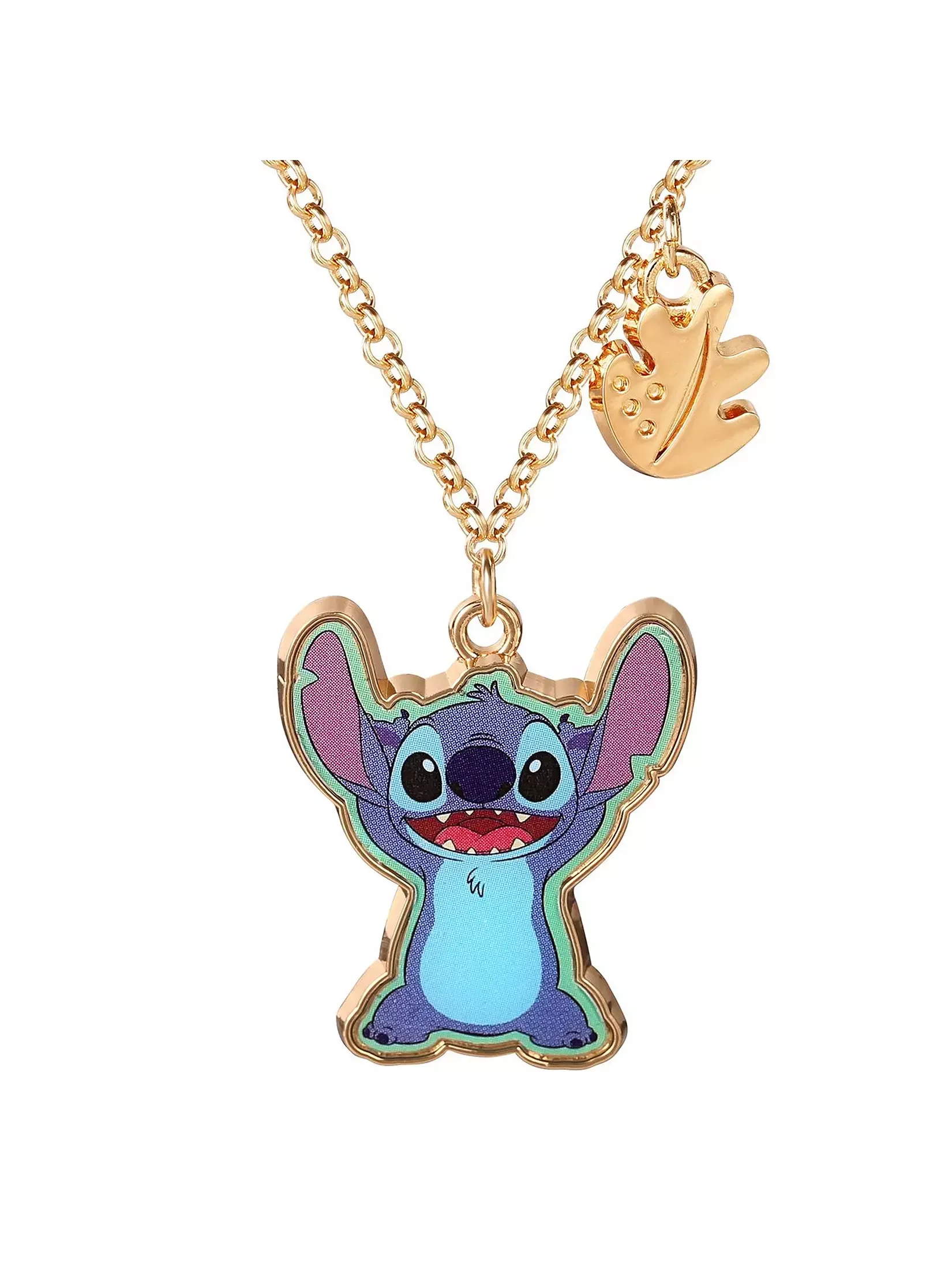 STITCH PURPLE, BLUE AND GOLD ENAMEL COSTUME NECKLACE