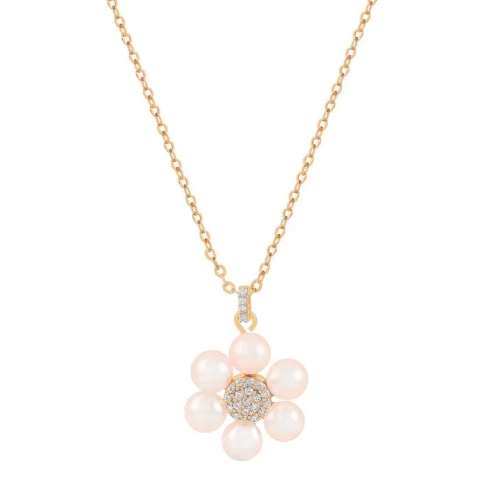 Tc Daisy - Pink Pearl Pendant Gold