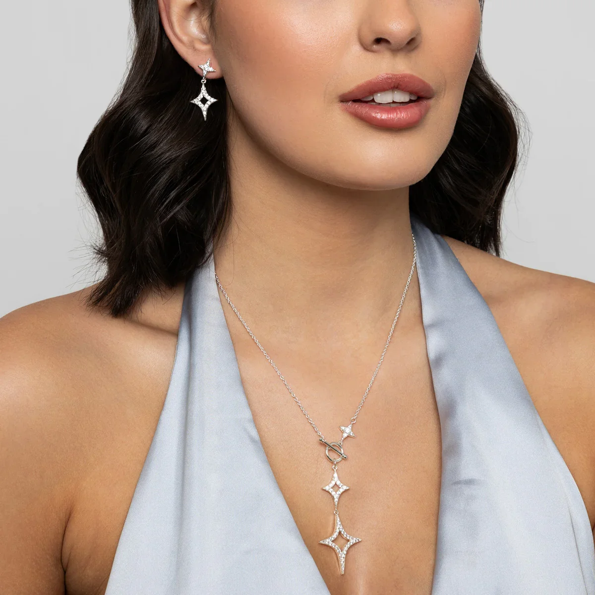 KNIGHT AND DAY Diamond Shape Short Earrings