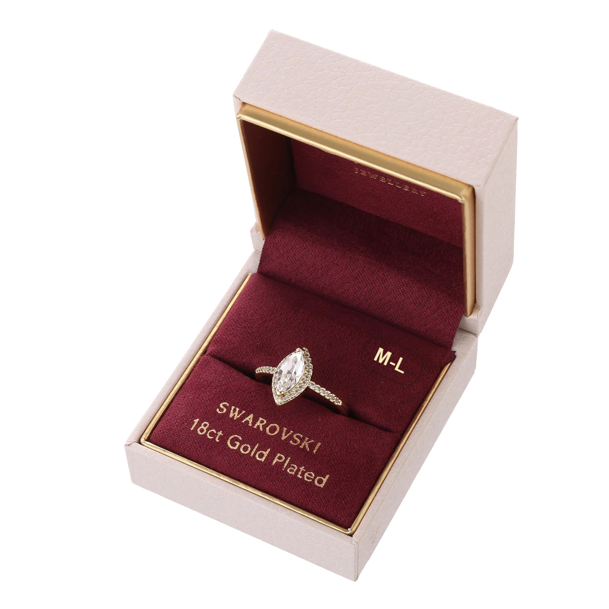 Marquise Cut Crystal Solitaire Ring