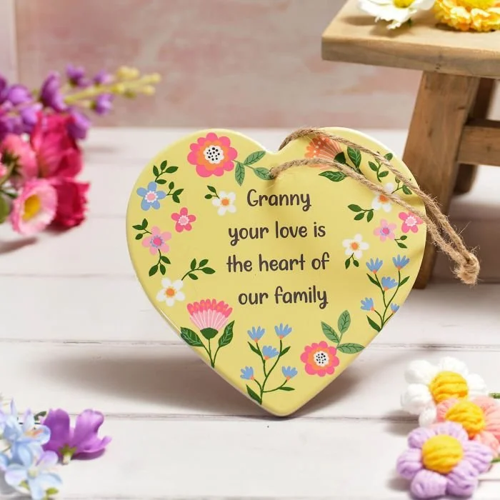 Bright and Beautiful Ceramic Hanging Heart Granny