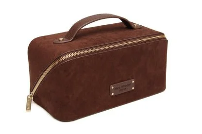 Choclate Suede Kensington Train Case