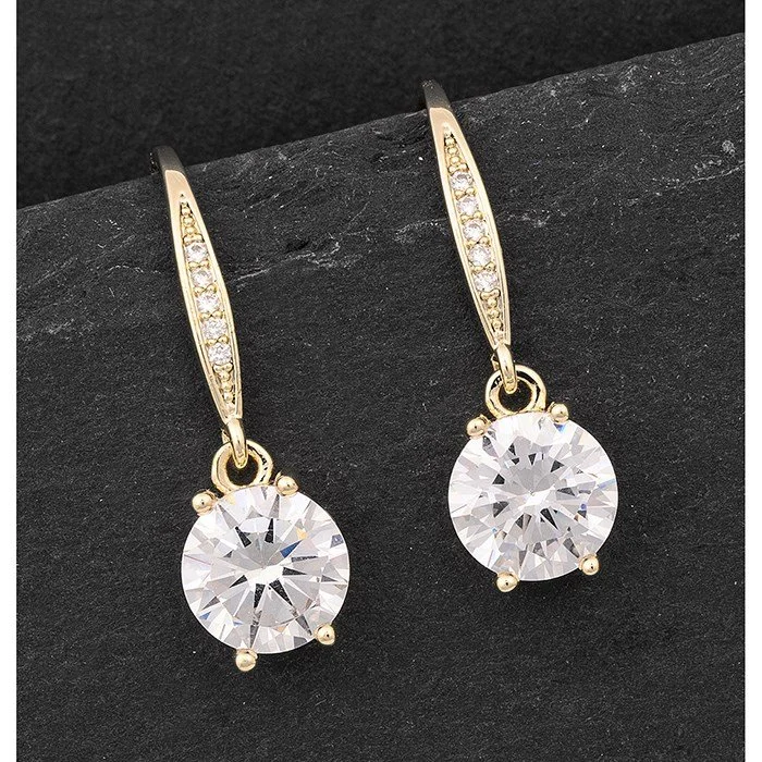 Pure Elegance Hanging Solitaire Gold Plated